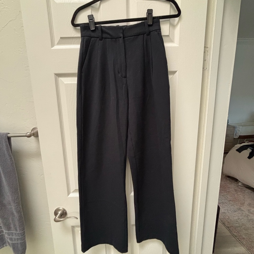 Abercrombie & Fitch Black Wide Leg Trouser